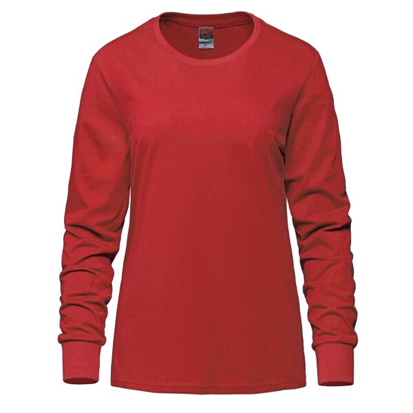 Ladies RING SPUN Combed Cotton Long Sleeve Crewneck T-Shirt Thumbnail