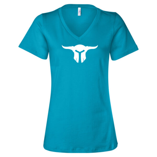 Barbarian Bar Relaxed Jersey V-Neck (Turquoise) Thumbnail